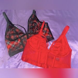 Victoria’s Secret Set of 2 Tartan and Red Bustier’s Size L
